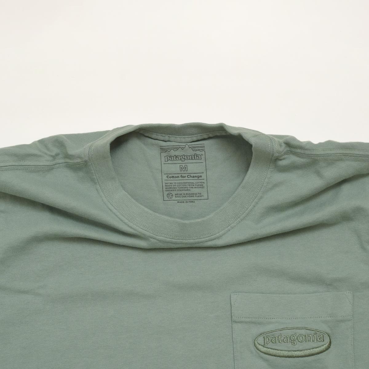 オーガニックコットン メンズ・ロングスリーブ・ミッドウェイト・'95 オーバル・ロゴ・ポケット・Tシャツ
