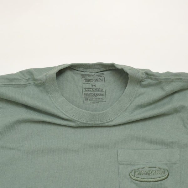 オーガニックコットン メンズ・ロングスリーブ・ミッドウェイト・'95 オーバル・ロゴ・ポケット・Tシャツ