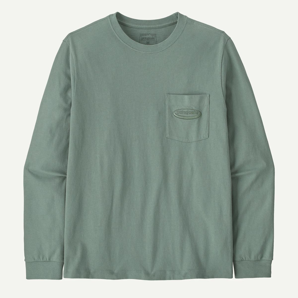 オーガニックコットン メンズ・ロングスリーブ・ミッドウェイト・'95 オーバル・ロゴ・ポケット・Tシャツ
