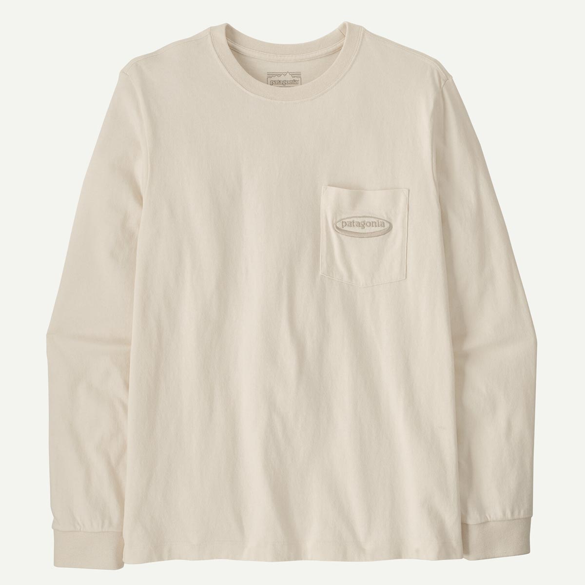 オーガニックコットン メンズ・ロングスリーブ・ミッドウェイト・'95 オーバル・ロゴ・ポケット・Tシャツ