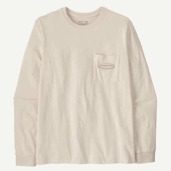 オーガニックコットン メンズ・ロングスリーブ・ミッドウェイト・'95 オーバル・ロゴ・ポケット・Tシャツ