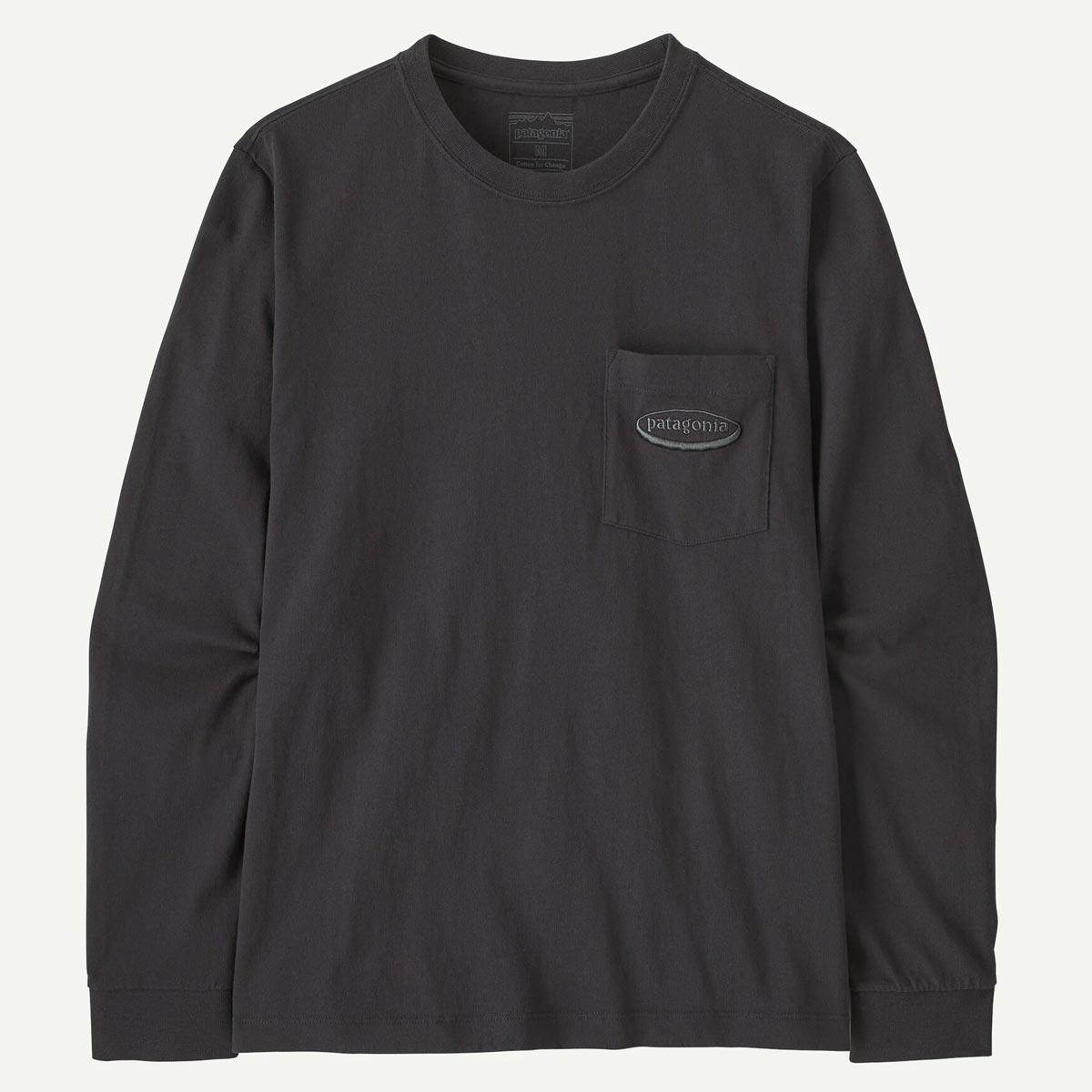 オーガニックコットン メンズ・ロングスリーブ・ミッドウェイト・'95 オーバル・ロゴ・ポケット・Tシャツ