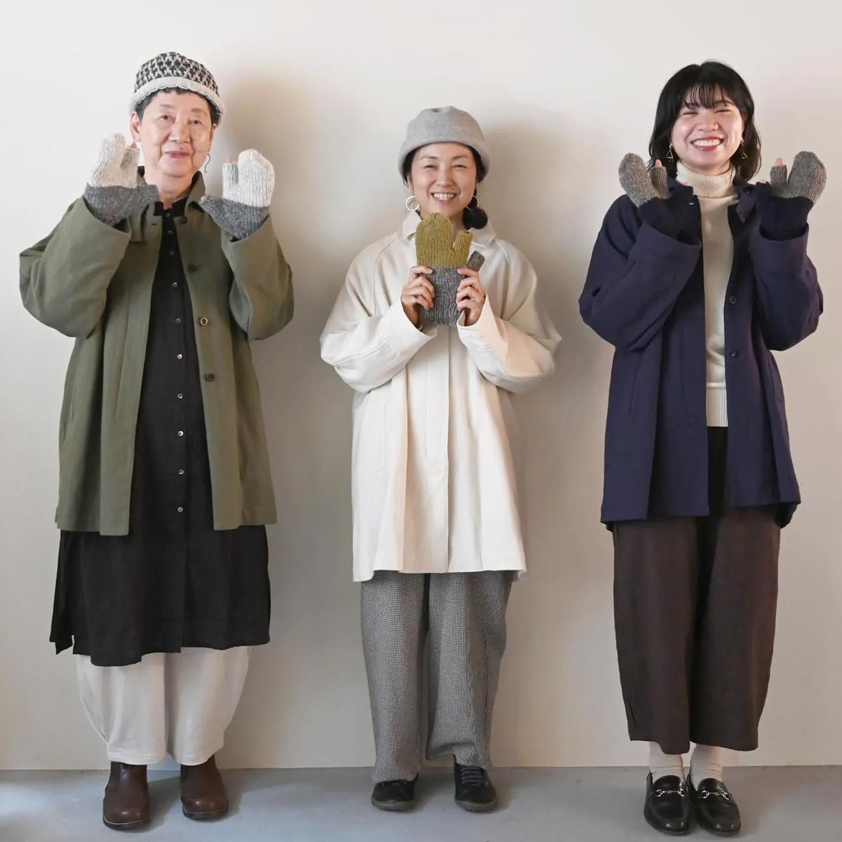 オーガニックコットン スラブヘリンボンミドルコート