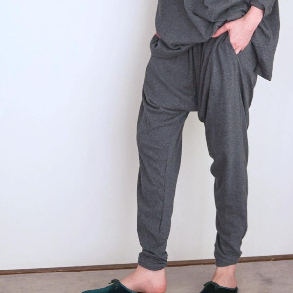 オーガニックコットン ファインニットロングサルエルパンツ