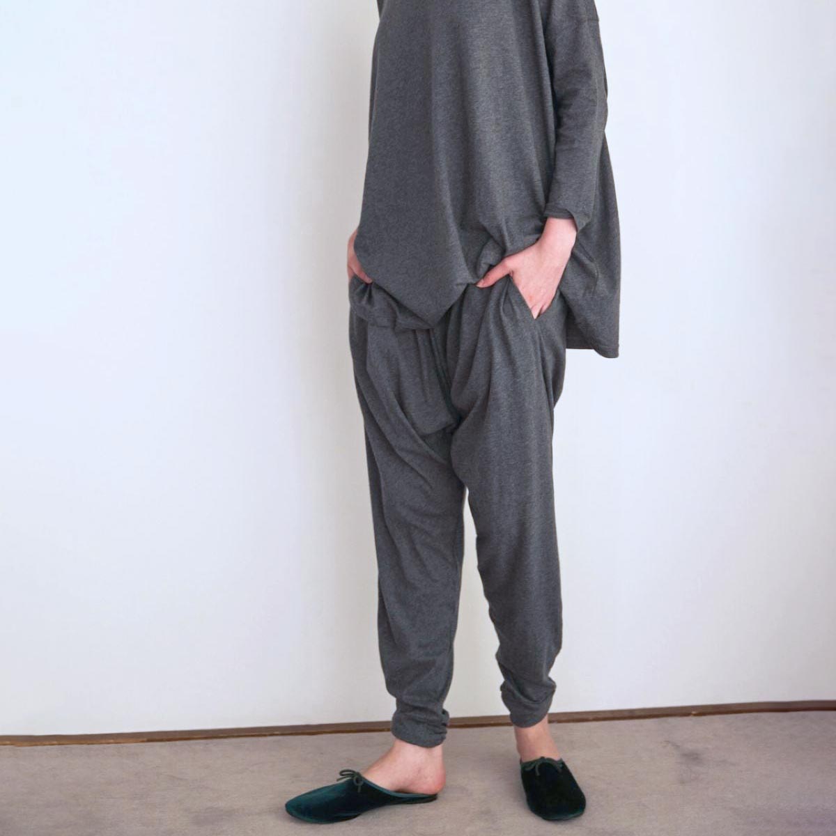 オーガニックコットン ファインニットロングサルエルパンツ