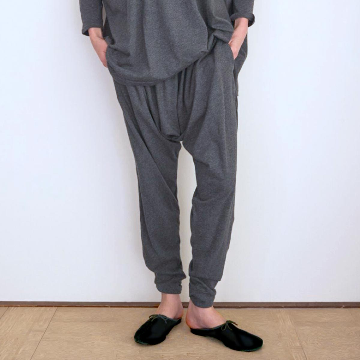 オーガニックコットン ファインニットロングサルエルパンツ