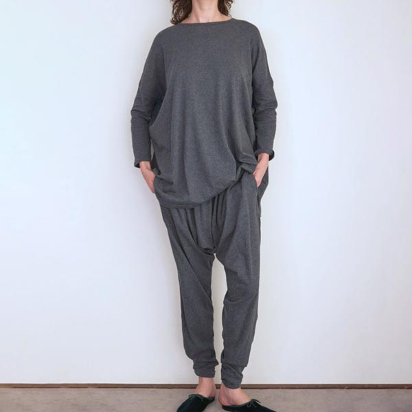 オーガニックコットン ファインニットロングサルエルパンツ