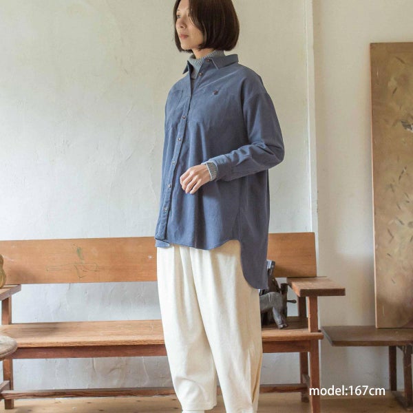 オーガニックコットン コーデュロイロングシャツ