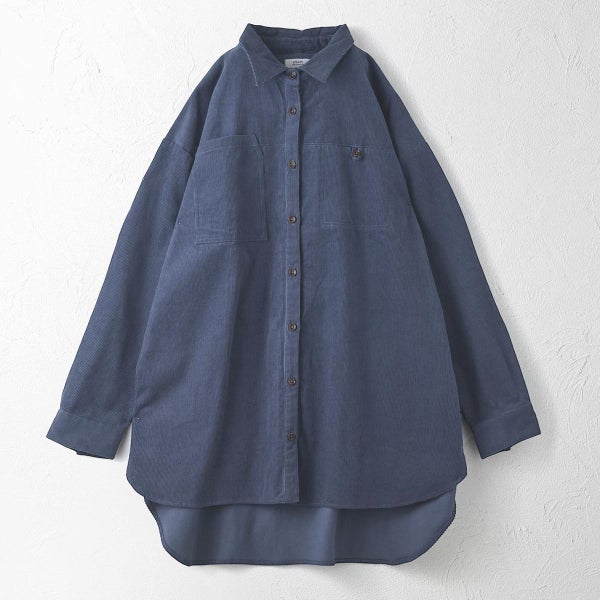 オーガニックコットン コーデュロイロングシャツ