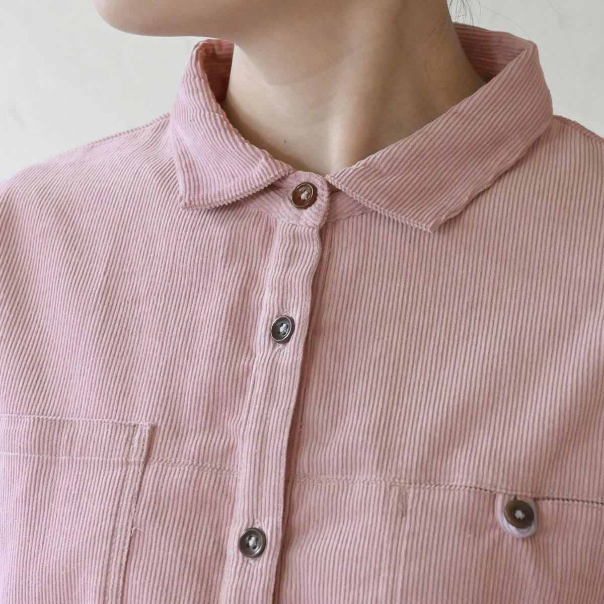 オーガニックコットン コーデュロイロングシャツ