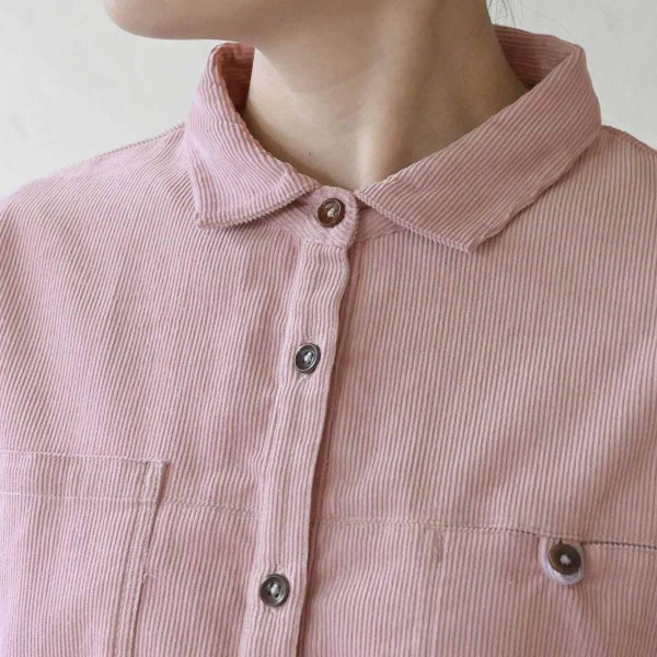 オーガニックコットン コーデュロイロングシャツ