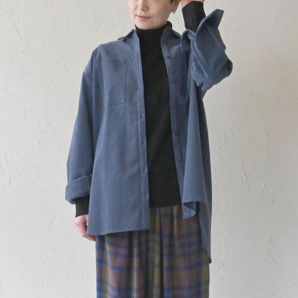 オーガニックコットン コーデュロイロングシャツ