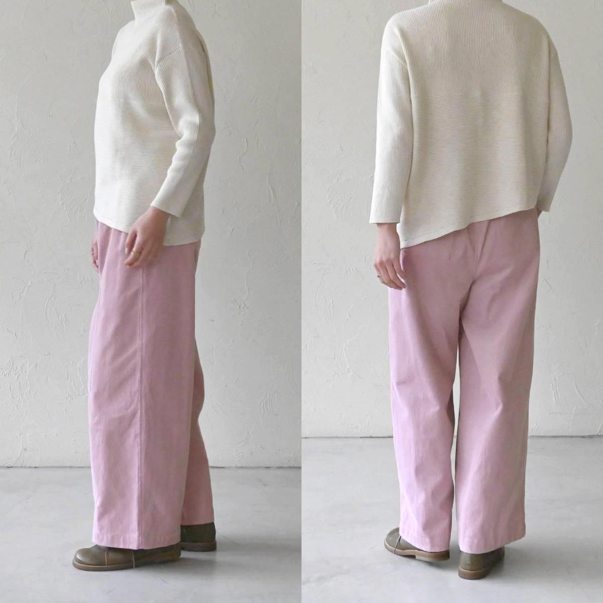 オーガニックコットン コーデュロイパネルパンツ