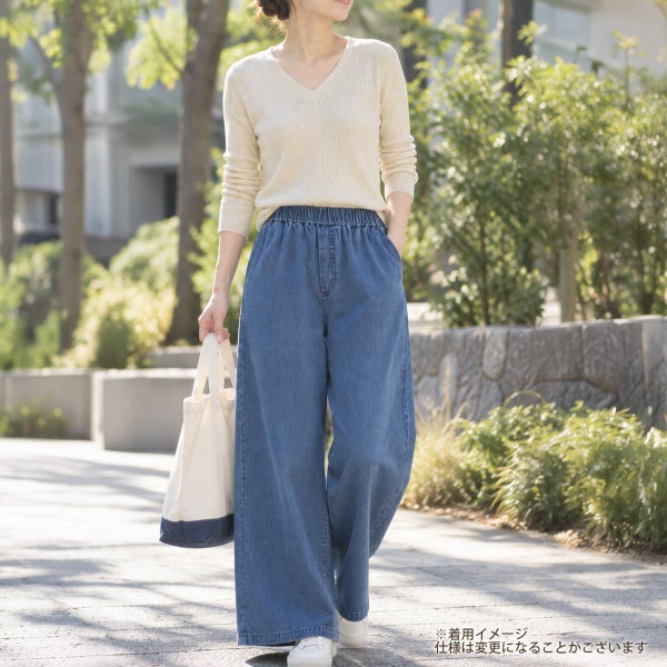 オーガニックコットン エアリーリブＶネックトップス