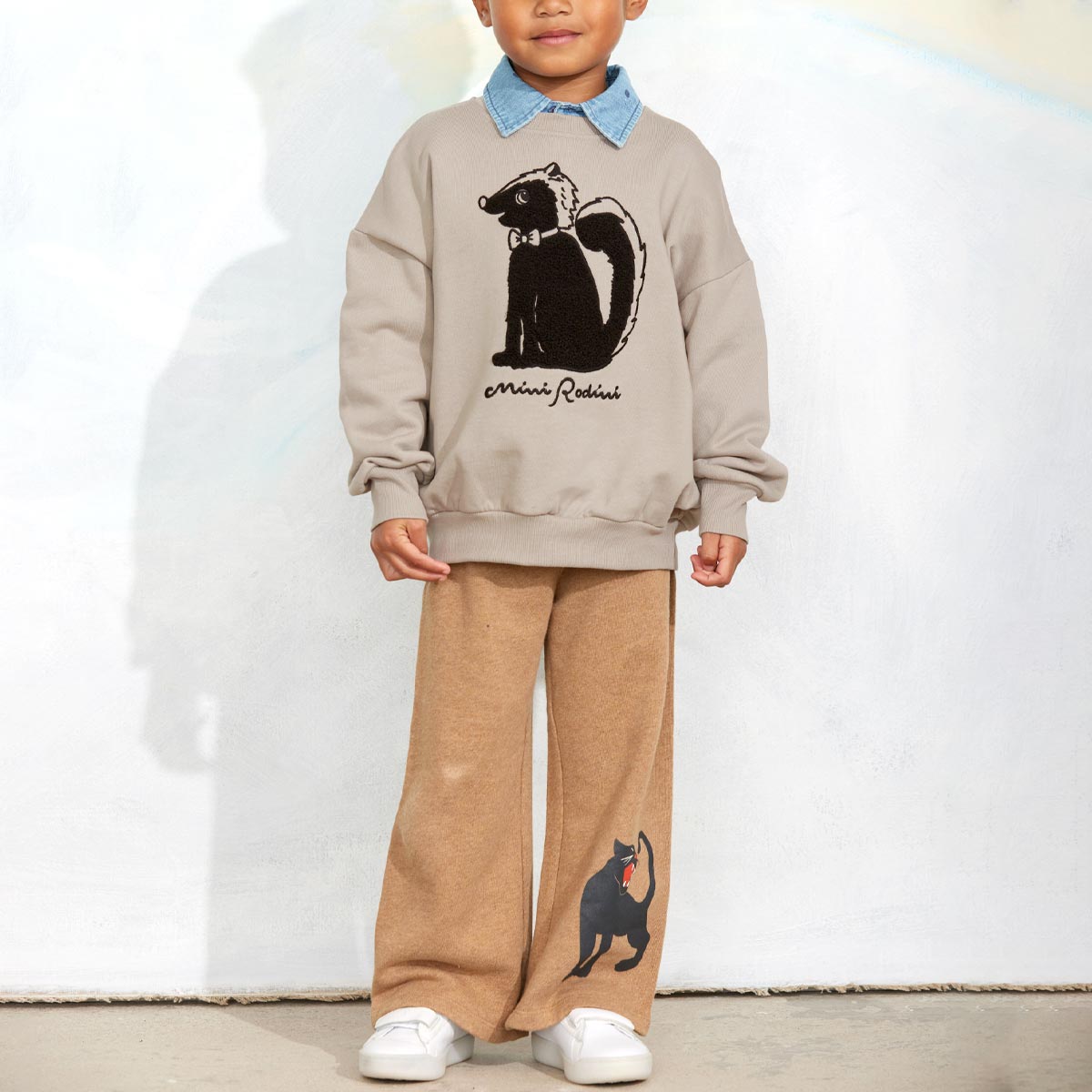 オーガニックコットン キッズ裏毛スウェットシャツ Skunk