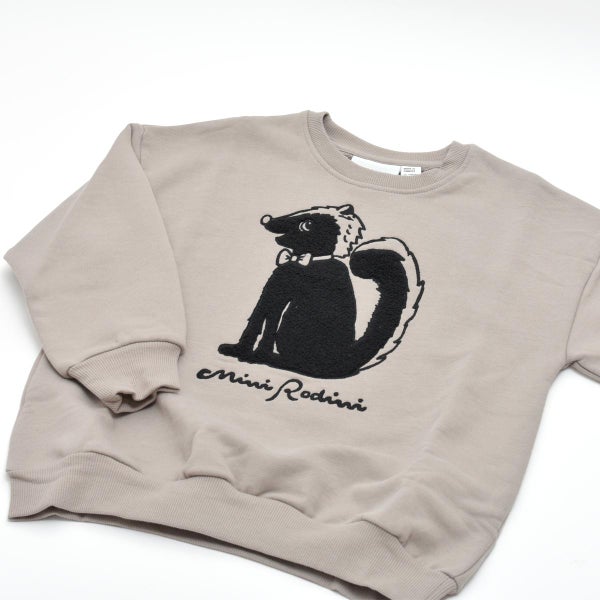 オーガニックコットン キッズ裏毛スウェットシャツ Skunk