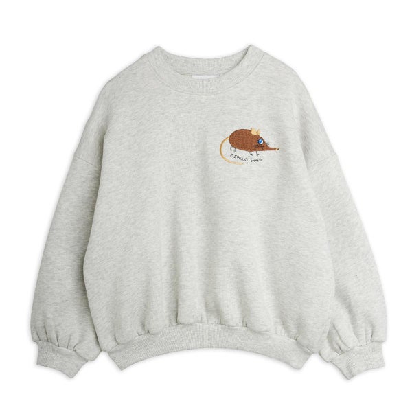 オーガニックコットン キッズ裏起毛スウェットシャツ Elephant shrew